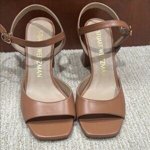 Stuart Weitzman Brown Ankle Strap Heels